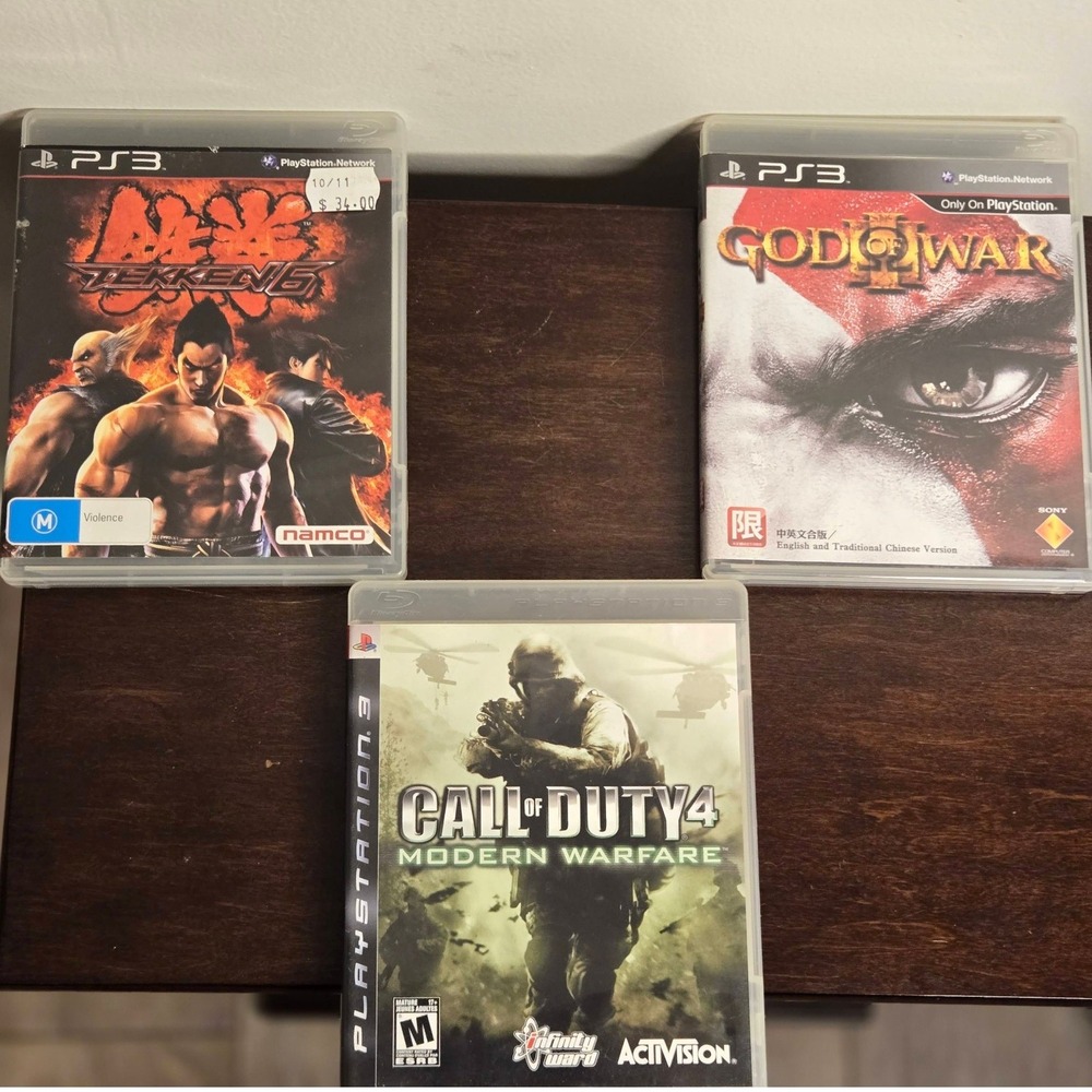 Sony PlayStation 3 Game Lot PS3 Tekken 6 Call of Duty 4 God of War III